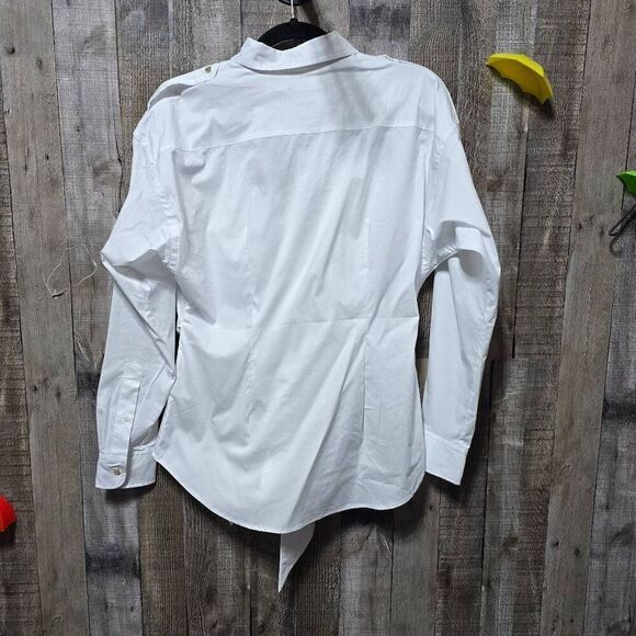 Ralph Lauren Black Label Tie Front Button Down Shirt Blouse NWT - Picture 3 of 5